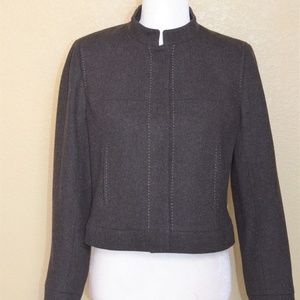 Ann Taylor Grey Wool Blend Cropped Jacket - 8P
